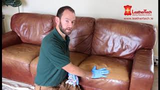 Leather Couch Cleaning and Restoration [upl. by Aylsworth]