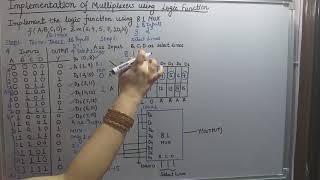 Implementation of Boolean function using 81 Multiplexer [upl. by Aggappora]