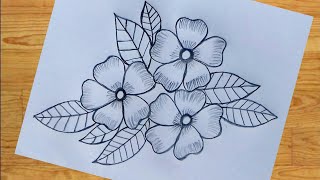 Flower design drawing with pencil [upl. by Rol]