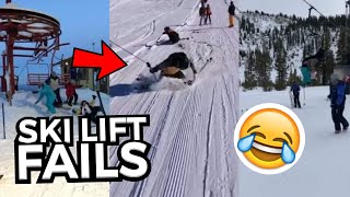 FUNNIEST Ski Lift Fails  Skiers amp Snowboarders Falling Off Ski Lifts 😂 [upl. by Eirroc70]