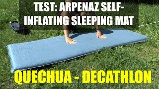 Test of QUECHUA Arpenaz 300 selfinflating camping sleeping mat  DECATHLON [upl. by Ycnuahc481]