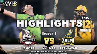 Lahore Qalandars vs Peshawar Zalmi  Full Match Highlights  Match 24  10 March  HBL PSL 2020 [upl. by Aylsworth517]