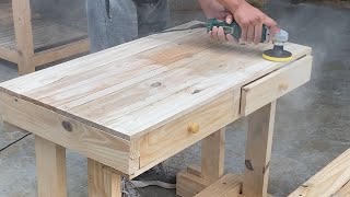 Amazing Ideas For Wood Pallet Recycling  How To Build A Student Desk From Wooden Pallets [upl. by Eelyab216]