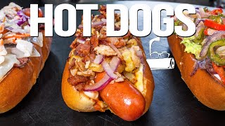 3 RIDICULOUSLY DELICIOUS HOT DOG RECIPES  SAM THE COOKING GUY [upl. by Llenaj]