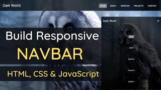 Modern Responsive Navbar Tutorial  HTML CSS amp JavaScript Tutorials [upl. by Assina]