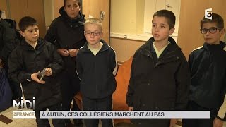 LE FEUILLETON  À Autun ces collégiens marchent au pas [upl. by Nortyad467]