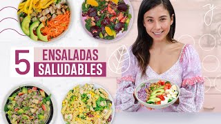 5 Ensaladas Saludables Fáciles y Económicas🥗 Yovana [upl. by Lleze543]