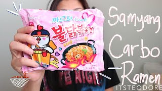 Ramen Review  Samyang Carbo Spicy Ramen Limited Edition 까르보 불닭볶음면 [upl. by Virgilia41]