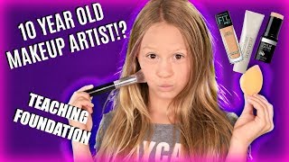 10 Year Old Kid Teaches Makeup Easy Foundation Routine Makeup Tutorial [upl. by Faunie11]