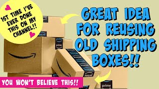 CARDBOARD BOX UPCYCLEclever way to reuse AMAZON BOXES etc Storage DIY [upl. by Greenberg]