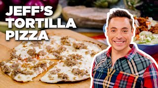 Crispy Tortilla Pizza with Jeff Mauro  The Kitchen  Food Network [upl. by Conrad]