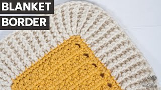 CROCHET Rib BLANKET Border Works for ANY Blanket With Sound [upl. by Aniratac]