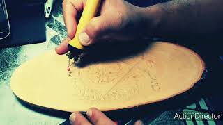 Pyrogravure sur bois Pyrography  UHD Hyperlapse [upl. by Dorehs]