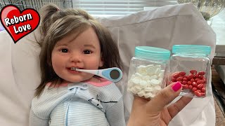 Reborn toddler Sick Routine and DIY Doll Medicine [upl. by Drhcir151]