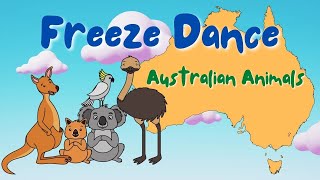 Freeze and dance I Australian Animals I Brain Break I Version 1 [upl. by Nnylodnewg594]