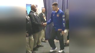 Stephen Curry PreGame Ritual Dance BBQ and Foot Massage [upl. by Ainniz340]