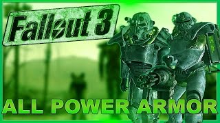 Fallout 3 ALL POWER ARMOR SETS AND ALL VARIATIONS DLC [upl. by Yleek]