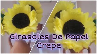 COMO HACER GIRASOLES DE PAPEL CREPE  Fácil 2018 [upl. by Ruffin]