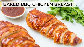 BAKED BARBECUE CHICKEN BREAST  moist ovenbaked recipe [upl. by Aicatan437]