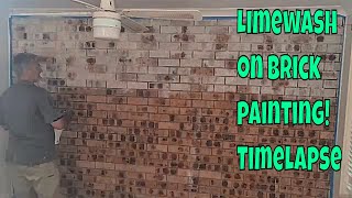 Limewash on brick internal painting  Timelapse [upl. by Aisyram]