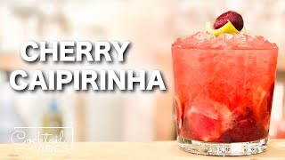 How To Make a CHERRY CAIPIRINHA  1Minute Cocktail Recipes [upl. by Atiran]