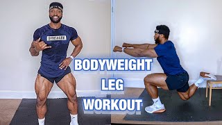 The MOST EFFECTIVE BODYWEIGHT LEG WORKOUT  At HOME  No Equipment [upl. by Andie446]