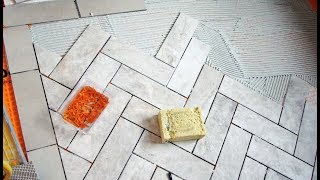 How To Install A Diagonal Herringbone Tile floor [upl. by Rozalie]