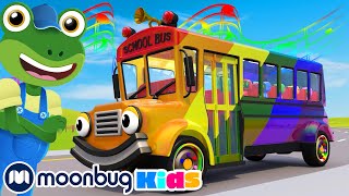 Wheels On The Bus Party Megamix  Geckos Garage Songs  Childrens Music  Vehicles For Kids [upl. by Llednik]