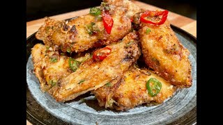 Air Fryer Salt and Pepper Chicken Wings  HEALTHIER Recipe [upl. by Nakasuji]