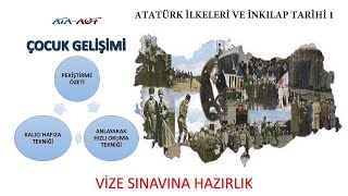 Atatürk İlkeleri ve İnkılap Tarihi 1 Vize Sınavına Hazırlık [upl. by Analem]