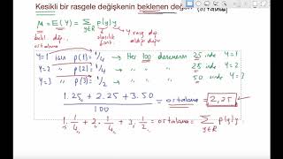 16 Olasılık  Kesikli bir rasgele değişkenin beklenen değeri [upl. by Ellevehc]