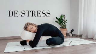 RESTORATIVE YOGA WITH BOLSTER  restorative yoga 20 minutes [upl. by Oyr296]