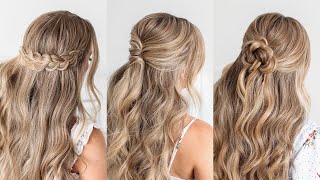 3 FALL HALF UPDOS 🍂 EASY HAIRSTYLES  Missy Sue [upl. by Zoubek213]