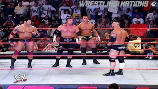 Goldberg vs Triple hBatista and Randy Orton 3 on 1 Match [upl. by Yelrebma]