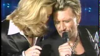 Lara Fabian amp Johnny Hallyday  Requiem Pour Un Fou  Lyrics [upl. by Einiffit]