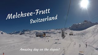 Amazing day on ski slopes at Melchsee Frutt in Switzerland [upl. by Anastos]