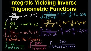 Integrals Yielding Inverse Trigonometric Functions TagalogFilipino Math [upl. by Euell449]