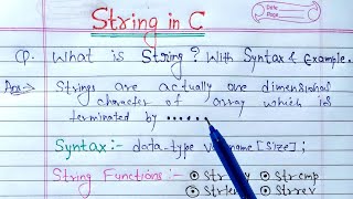 String in C programming  Discuss about string functions and its use [upl. by Notyalc504]