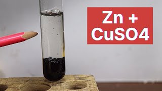 Zinc Zn reaction with Copper Sulphate CuSO4  Displacement Reaction  Chemistry [upl. by Ehcar]