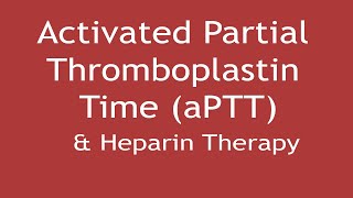 Activated Partial Thromboplastin Time aPTT amp Heparin Therapy  Dr Shikha Parmar [upl. by Allyce872]