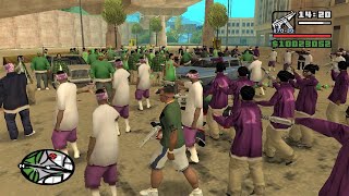 The Biggest Gang War in GTA San Andreas  Ballas vs Grove vs Vagos [upl. by Elrak684]