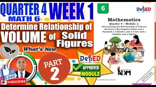 PART 2 Math 6 Quarter 4 Week 1 Relationship of Volumes of Solid Figures [upl. by Favian]