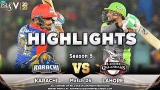 Lahore Qalandars vs Karachi Kings  Full Match Highlights  Match 26  12 March  HBL PSL 2020  MA2 [upl. by Namie]