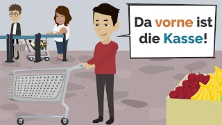 Deutsch lernen  Wortschatz Einkaufen amp Alltag  wichtige Verben [upl. by Harpp501]