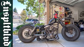 Youngs Shovelhead and NEW LNSPLT Garage [upl. by Eenerb882]