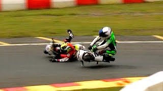 CRASH Incidents from the British Minibikes Championships Rd 4 2018 [upl. by Aneehsor967]