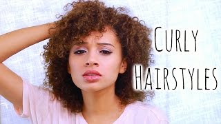 5 Easy CURLY Hairstyles For School [upl. by Albur]