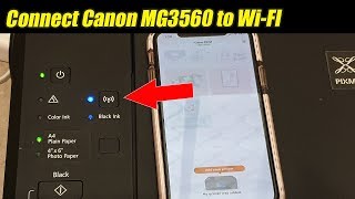 Canon Printer MG3560 How to Connect To WiFi Router Network iPhone  iPad [upl. by Mallon]