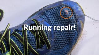 How to repair holes in running shoes [upl. by Tnomed492]