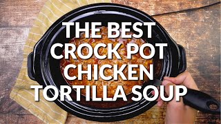 How to make THE BEST CROCK POT CHICKEN TORTILLA SOUP [upl. by Wilder]